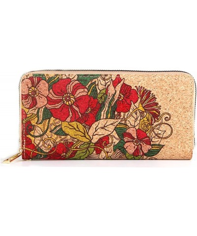 Womens Wallet Wristlet Long Purse Clutch Large Capacity Red -Floral $8.24 Wristlets