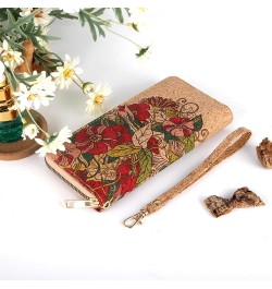 Womens Wallet Wristlet Long Purse Clutch Large Capacity Red -Floral $8.24 Wristlets