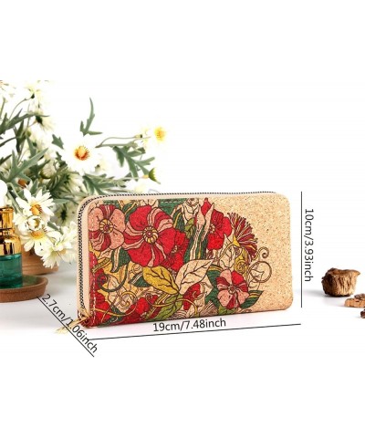 Womens Wallet Wristlet Long Purse Clutch Large Capacity Red -Floral $8.24 Wristlets