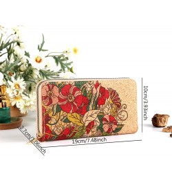 Womens Wallet Wristlet Long Purse Clutch Large Capacity Red -Floral $8.24 Wristlets