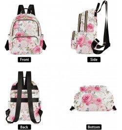 Pink Rose Flower Backpack Purse for Women Small Travel Bag Fashion Daypack M 202a3632 S(10.23"x5.11"x12.59") 202a3632 $23.36 ...