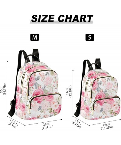 Pink Rose Flower Backpack Purse for Women Small Travel Bag Fashion Daypack M 202a3632 S(10.23"x5.11"x12.59") 202a3632 $23.36 ...