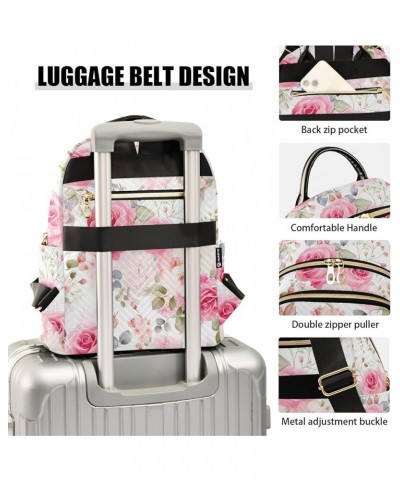 Pink Rose Flower Backpack Purse for Women Small Travel Bag Fashion Daypack M 202a3632 S(10.23"x5.11"x12.59") 202a3632 $23.36 ...