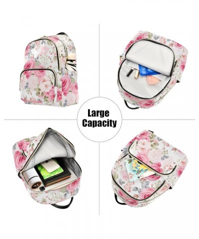 Pink Rose Flower Backpack Purse for Women Small Travel Bag Fashion Daypack M 202a3632 S(10.23"x5.11"x12.59") 202a3632 $23.36 ...