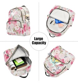 Pink Rose Flower Backpack Purse for Women Small Travel Bag Fashion Daypack M 202a3632 S(10.23"x5.11"x12.59") 202a3632 $23.36 ...