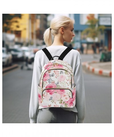 Pink Rose Flower Backpack Purse for Women Small Travel Bag Fashion Daypack M 202a3632 S(10.23"x5.11"x12.59") 202a3632 $23.36 ...