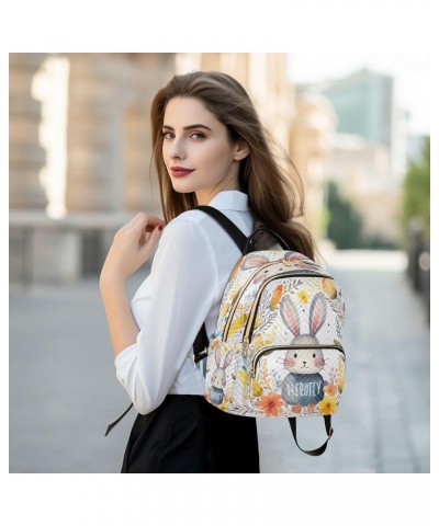 Cartoon Cute Bunny Quilted Backpack for Women Purse Shoulder Bag Travel Bags for Daily Work Nurse M Medium $16.11 Backpacks