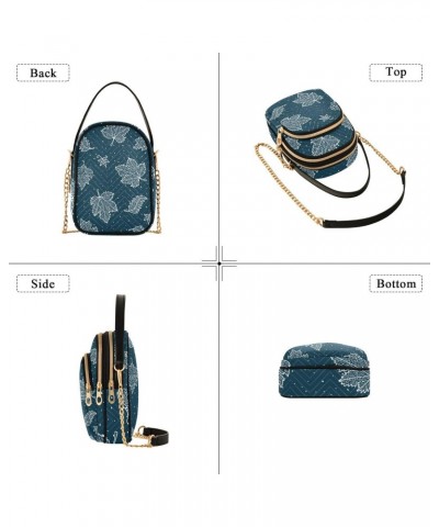 Frozen Leaves Design Crossbody Bags Shoulder Bag for Women Stylish Ladies Messenger Bags Cell Phone Purse and Handbags Wallet...