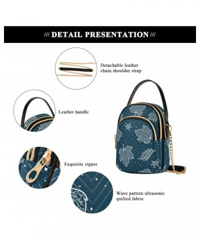 Frozen Leaves Design Crossbody Bags Shoulder Bag for Women Stylish Ladies Messenger Bags Cell Phone Purse and Handbags Wallet...