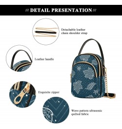 Frozen Leaves Design Crossbody Bags Shoulder Bag for Women Stylish Ladies Messenger Bags Cell Phone Purse and Handbags Wallet...