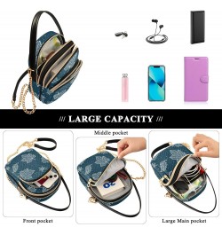 Frozen Leaves Design Crossbody Bags Shoulder Bag for Women Stylish Ladies Messenger Bags Cell Phone Purse and Handbags Wallet...