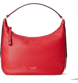 Women's Leather Lake Small Hobo Shoulder Bag (Hot Chili) $62.73 Hobo Bags