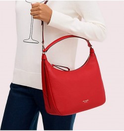 Women's Leather Lake Small Hobo Shoulder Bag (Hot Chili) $62.73 Hobo Bags