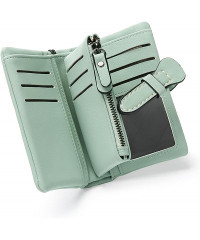 Wallets for Women Leather Trifold Ladies Clutch Card Holder Coin Purse Handbag Wallet with Zipper Pocket Type 2 Light Green $...