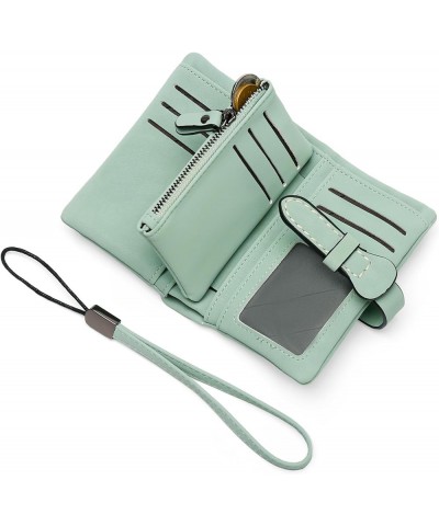 Wallets for Women Leather Trifold Ladies Clutch Card Holder Coin Purse Handbag Wallet with Zipper Pocket Type 2 Light Green $...