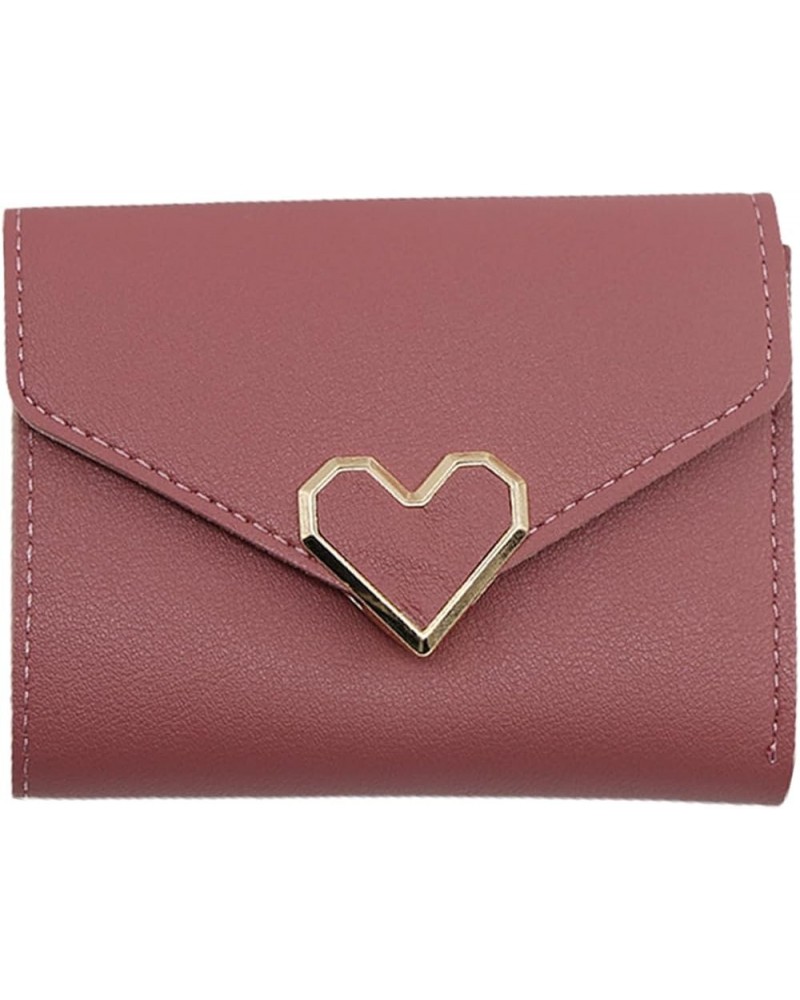 Small Wallets for Women, Coin Purse Button Closure Multifunction Pocket Three Folds Faux Leather Female Coins Clutch Bag Wome...