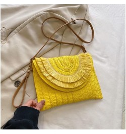 Hobo Straw Bags for Women, Woven Colorful Beach Crossbody Bag Sling Purse Straw Daypack Mini Packs for Women Beach Pool Yello...