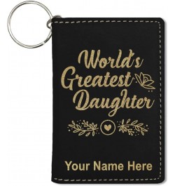 ID Holder Wallet, World's Greatest Daughter, Personalized Engraving Included (Teal) Black with Gold $11.76 Wallets