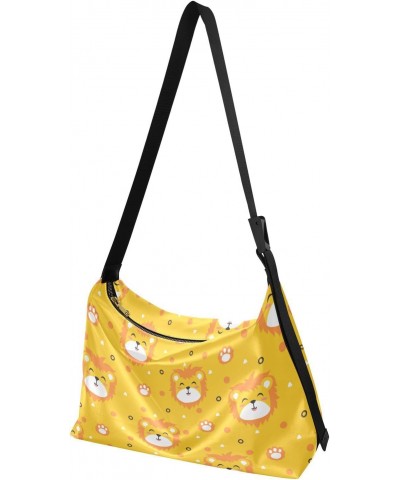 Cute Yellow Lion Boys Side Bag Crossbody Leather Womens Bags Crossbody Waterproof Bag $16.82 Hobo Bags