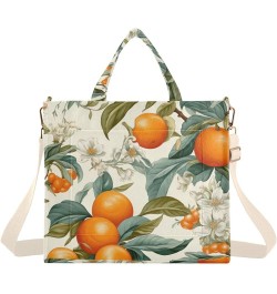 Corduroy Tote Bag for Women, Bumper Oranges Tote Bag Crossbody Hobo Handbag Shoulder Bag for Work Travel Flower 331 $16.49 Totes