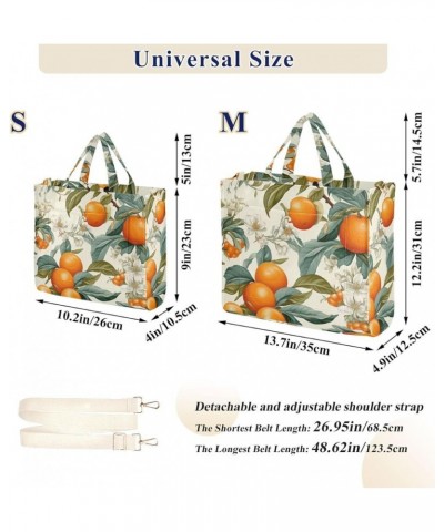 Corduroy Tote Bag for Women, Bumper Oranges Tote Bag Crossbody Hobo Handbag Shoulder Bag for Work Travel Flower 331 $16.49 Totes