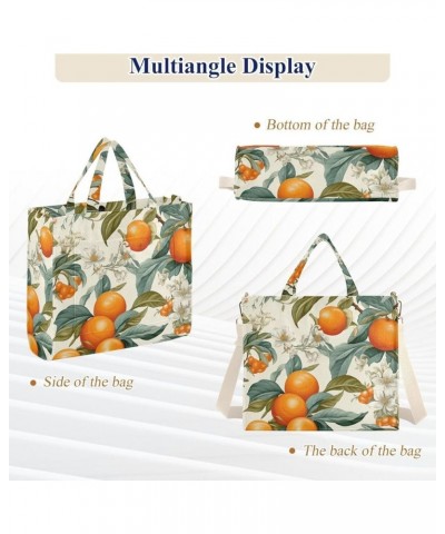 Corduroy Tote Bag for Women, Bumper Oranges Tote Bag Crossbody Hobo Handbag Shoulder Bag for Work Travel Flower 331 $16.49 Totes