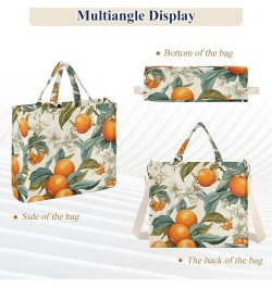 Corduroy Tote Bag for Women, Bumper Oranges Tote Bag Crossbody Hobo Handbag Shoulder Bag for Work Travel Flower 331 $16.49 Totes