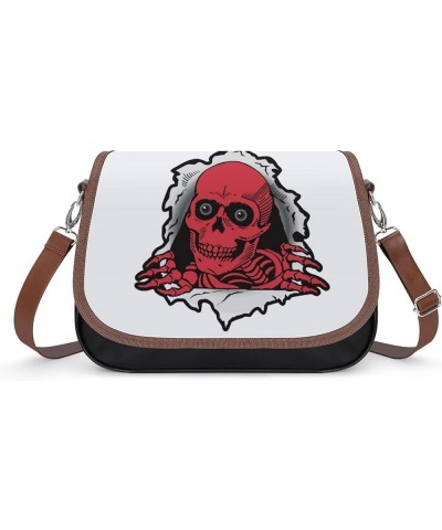 Printed Crossbody Bags Women City Leather Shoulder Bag Satchel Hobo Bags Trendy Skeleton Out Color8 $25.00 Crossbody Bags