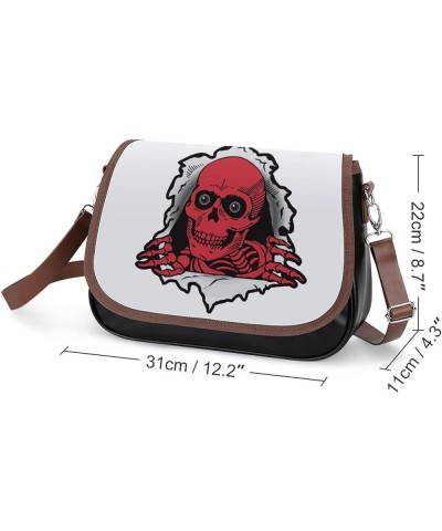 Printed Crossbody Bags Women City Leather Shoulder Bag Satchel Hobo Bags Trendy Skeleton Out Color8 $25.00 Crossbody Bags