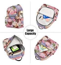 Rainbow Soccer Ball Stylish Ladies Backpack, Sturdy Women's Backpack, Womens Vacation Backpack, S Watercolor Cupcakes-4 Mediu...