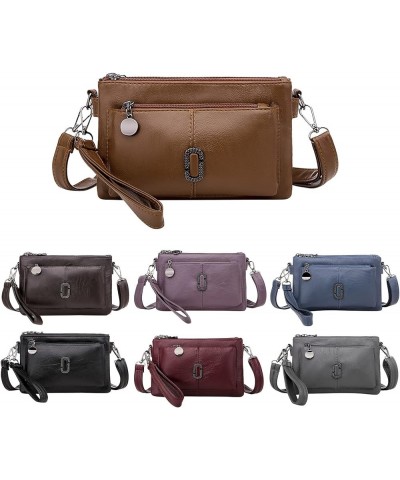 Multi Layer Small Bag Women'S Bag All Pu Leather Simple Shoulder Messenger Bag Fashion Mobile Phone Computer Black $17.04 Sho...