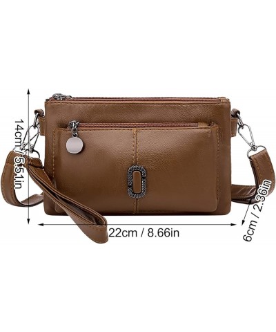 Multi Layer Small Bag Women'S Bag All Pu Leather Simple Shoulder Messenger Bag Fashion Mobile Phone Computer Black $17.04 Sho...