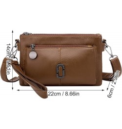 Multi Layer Small Bag Women'S Bag All Pu Leather Simple Shoulder Messenger Bag Fashion Mobile Phone Computer Black $17.04 Sho...