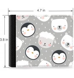 Unique Desige Pattern - Adorable Animal Pattern With Penguin Sheep and Bear, Slim Front Pocket Wallet Billfold RFID Blocking ...