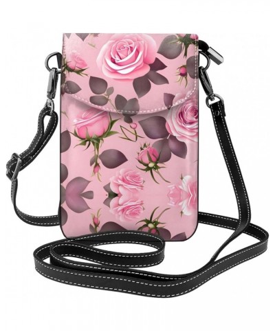 Colorful balls Small Cell Phone Purse - Handbag with Adjustable Strap for Shopping and Multifunctional Use Pretty Pink Roses ...