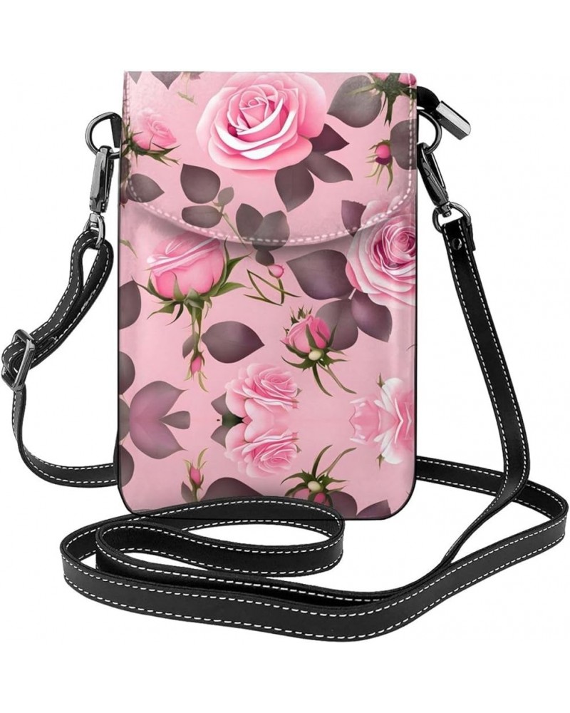 Colorful balls Small Cell Phone Purse - Handbag with Adjustable Strap for Shopping and Multifunctional Use Pretty Pink Roses ...