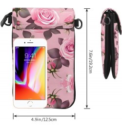 Colorful balls Small Cell Phone Purse - Handbag with Adjustable Strap for Shopping and Multifunctional Use Pretty Pink Roses ...