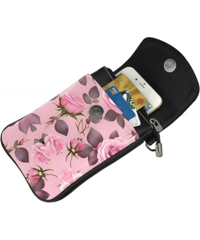 Colorful balls Small Cell Phone Purse - Handbag with Adjustable Strap for Shopping and Multifunctional Use Pretty Pink Roses ...