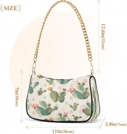 Cactus Flowers Floral Shoulder Bag for Women Shoulder Handbags with Zipper Closure Small Clutch Purses Crossbody Bags for Wom...