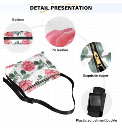 Roses Flowers Hobo Shoulder Bag for Women Men PU Leather Crossbody Bag Slouchy Tote Handbags for Traveling Shopping Working $...