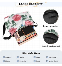 Roses Flowers Hobo Shoulder Bag for Women Men PU Leather Crossbody Bag Slouchy Tote Handbags for Traveling Shopping Working $...