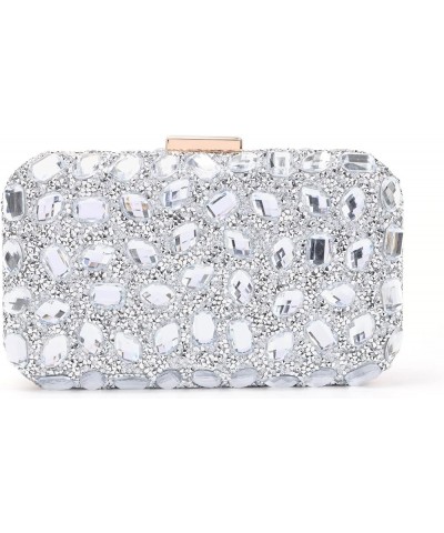 Clutch Purses For Women Crystal Evening Bag Gemstone Handbag Formal Rhinestone Purse For Wedding Party Silver $14.99 Evening ...