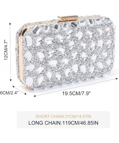 Clutch Purses For Women Crystal Evening Bag Gemstone Handbag Formal Rhinestone Purse For Wedding Party Silver $14.99 Evening ...