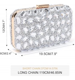 Clutch Purses For Women Crystal Evening Bag Gemstone Handbag Formal Rhinestone Purse For Wedding Party Silver $14.99 Evening ...