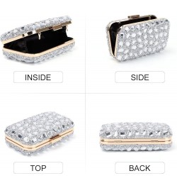 Clutch Purses For Women Crystal Evening Bag Gemstone Handbag Formal Rhinestone Purse For Wedding Party Silver $14.99 Evening ...