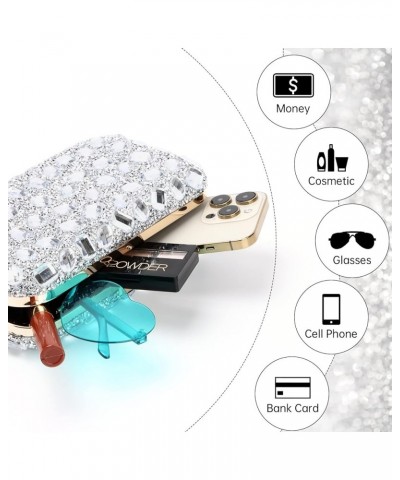 Clutch Purses For Women Crystal Evening Bag Gemstone Handbag Formal Rhinestone Purse For Wedding Party Silver $14.99 Evening ...