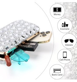 Clutch Purses For Women Crystal Evening Bag Gemstone Handbag Formal Rhinestone Purse For Wedding Party Silver $14.99 Evening ...