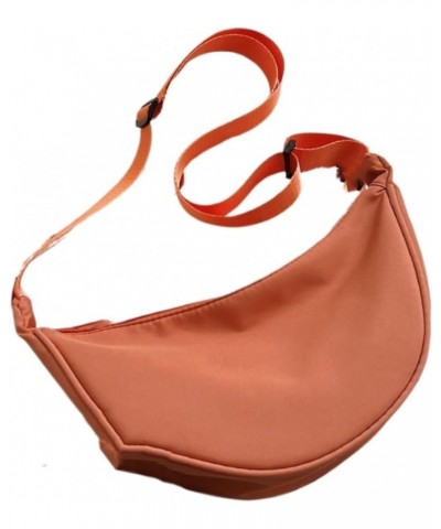 Nylon Crossbody Bag Women's 2023 Dumpling Bag Lightweight Small Shoulder Bag Underarm Bag Simple Canvas Bag Orange $10.71 Sho...