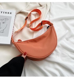 Nylon Crossbody Bag Women's 2023 Dumpling Bag Lightweight Small Shoulder Bag Underarm Bag Simple Canvas Bag Orange $10.71 Sho...