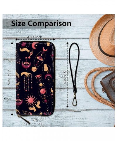 Women's Clutch Purse with Wrist Strap, Slim PU Leather Cell Phone Wallet Large Capacity Zipper Handbag Long Purse Credit Card...